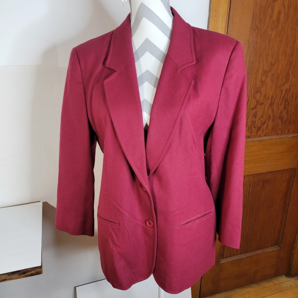 Womens Pendleton 100% wool Bazer Red/Pinkish Size 14